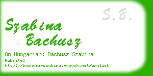 szabina bachusz business card